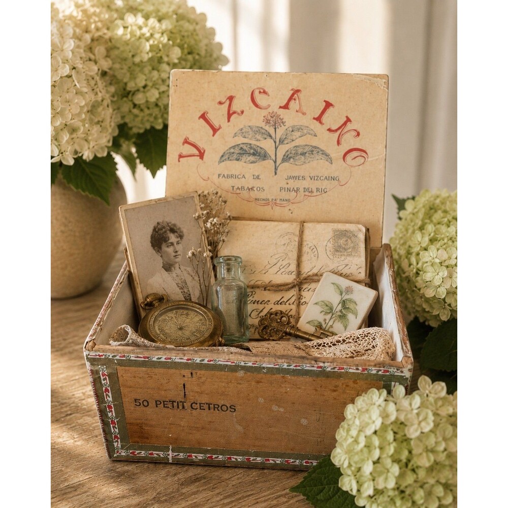 Vintage Vizcaino Cigar Wooden Box